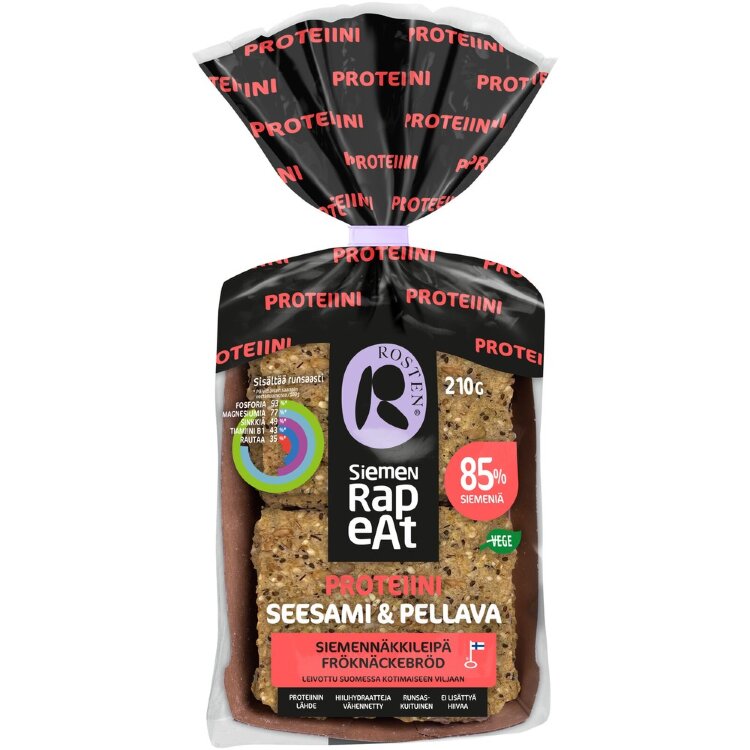 Rosten Seed-Crispy Protein Sesame & Flaxseed Crispbread 10 pcs 210 g