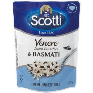 Riso Scotti Pre-cooked Basmati Rice And Pre-cooked Black Venere Whole Grain Rice 230 G