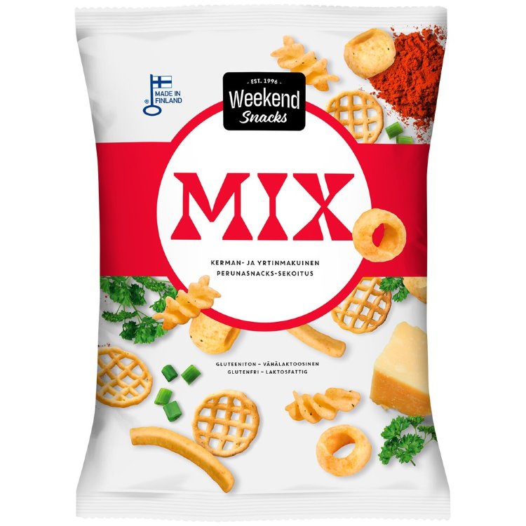 Weekend Snacks Weekend Mix Cream And Herb Flavored Potato Snack Mix 180g