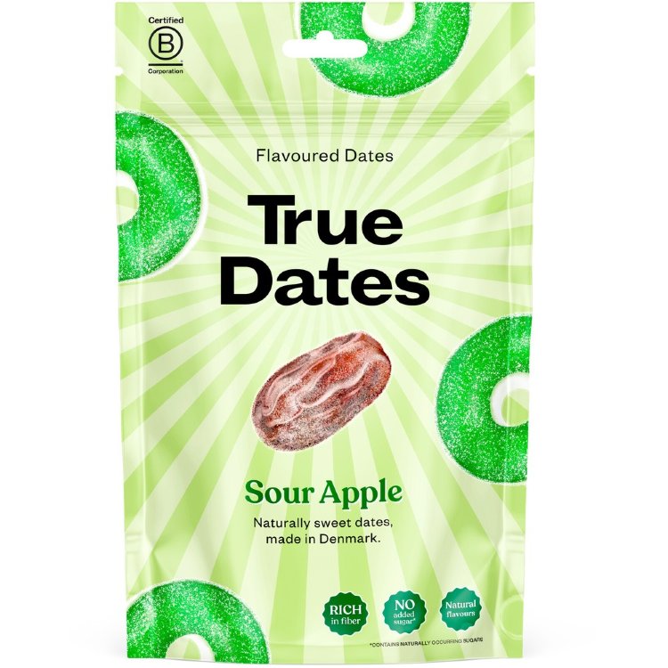 True Sour Apple Flavored Pitted Dates 100g