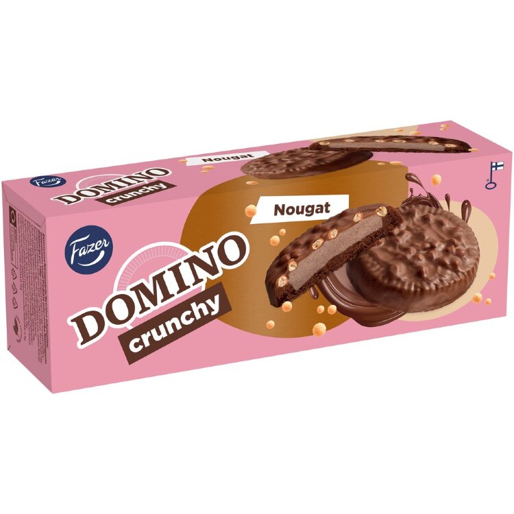 Fazer Domino Crunchy Nougat Treat Biscuit 150g