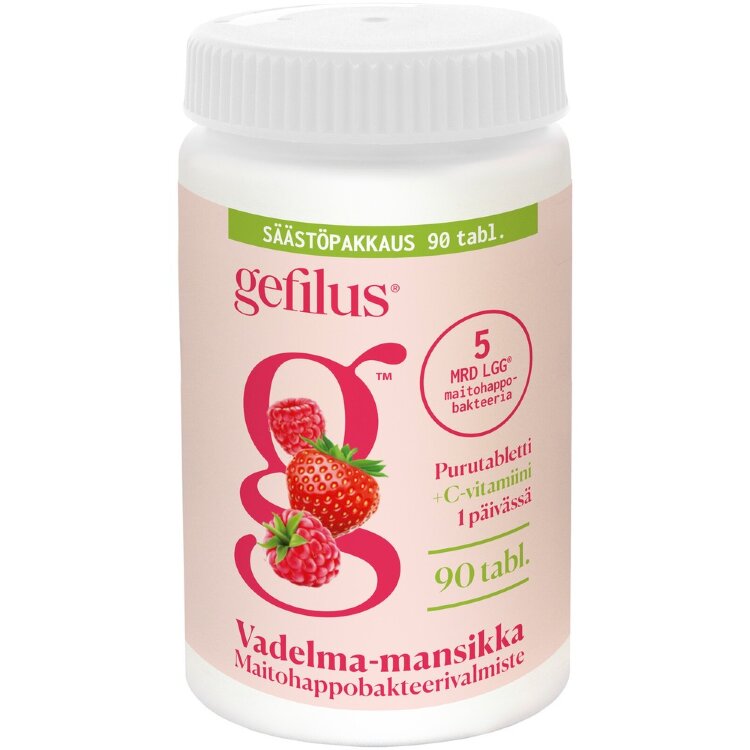 Gefilus Raspberry Lactic Acid Bacteria-C Vitamin Supplement Chewable Tablet 90 Tablets Dietary Supplement