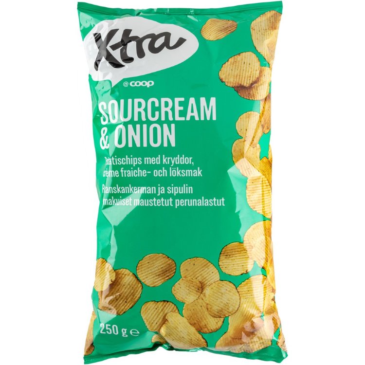 Xtra Sour Cream & Onion Potato Chips 250 g