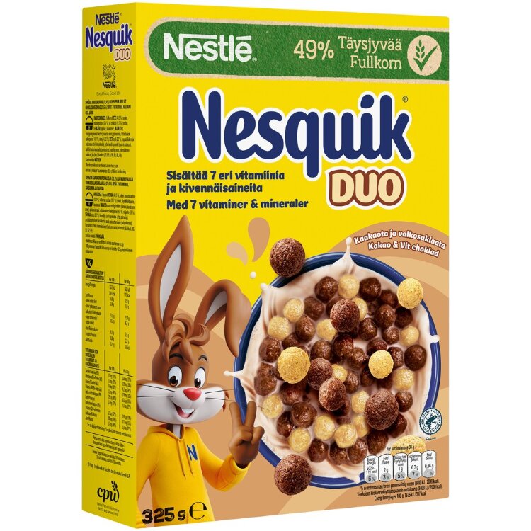 Nestlé Nesquik Duo 325g Cocoa Cereals and White Chocolate Coated Cereals