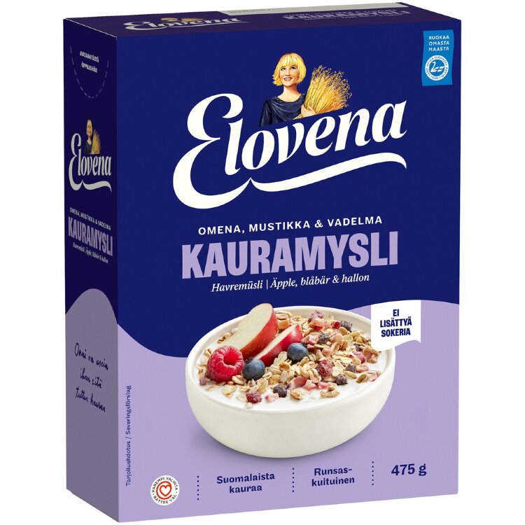 Elovena 475g Apple, Blueberry & Raspberry Whole Grain Oat Muesli