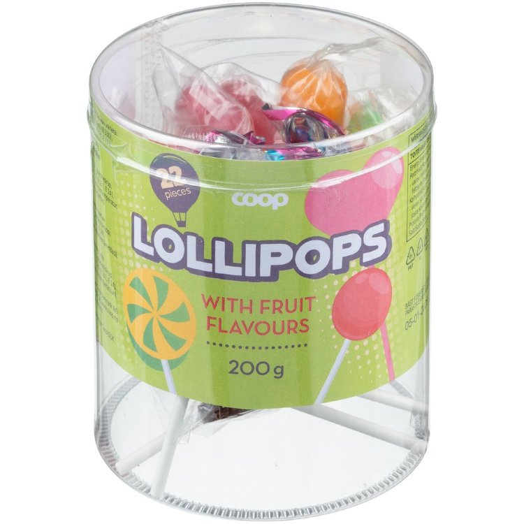 Coop Fruit Flavored Lollipops 200 g