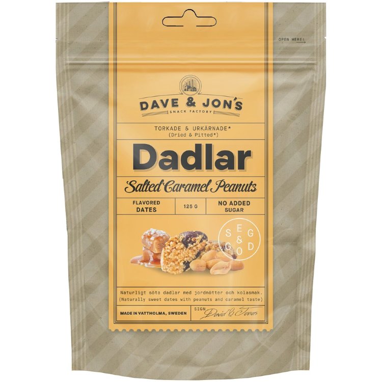 Dave & Jon's Pitted Dates With Caramel And Peanut Flavor 125 g