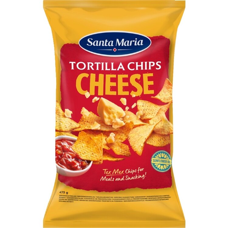 Santa Maria Tortilla Chips Cheese Cheese Flavored Corn Tortilla Chips 475 g