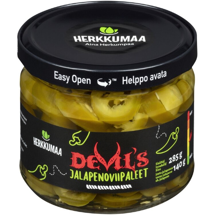 Herkkumaa Devil's Jalapeno Slices 285/140 g